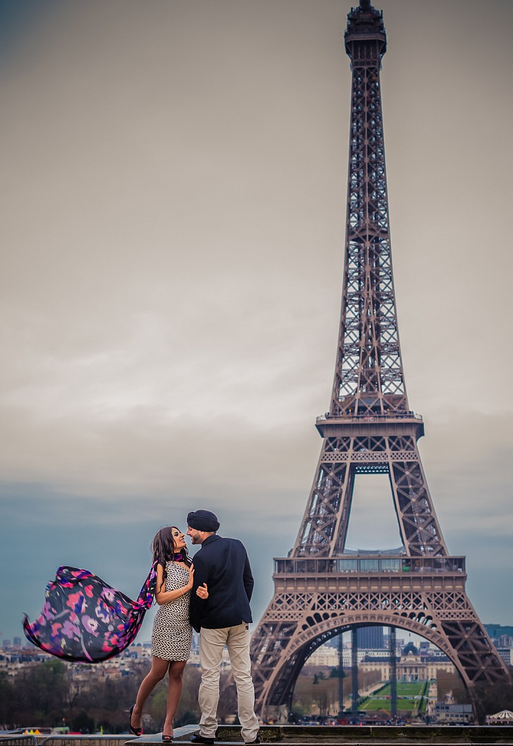 Couple Outside Eiffel Tower