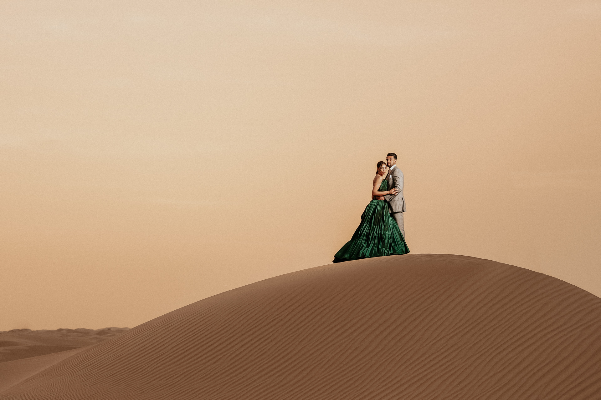 Bride In Green Dress In Dubai